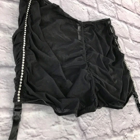 Victoria’s Secret Sheer Shirred Garter and Rhinestone Pin-up‎ Skirt NWOT
